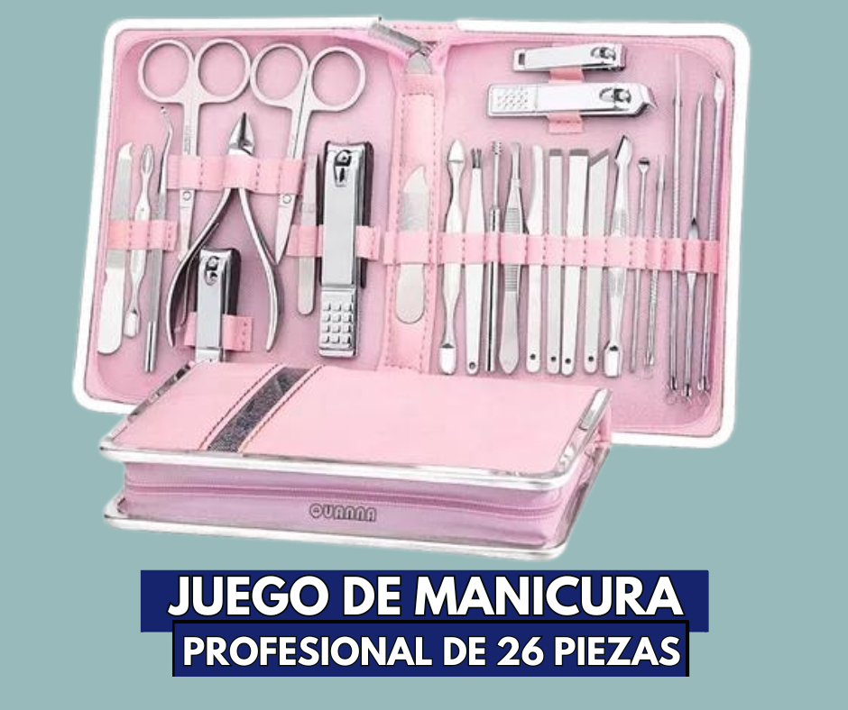 SET DE 26 PIEZAS ROFESIONAL PARA MANICURA Y PEDICURA