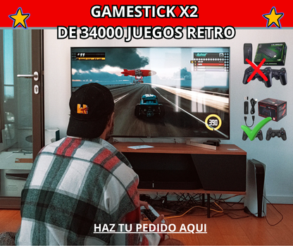 Consola GameStick® 4K (+34.000 juegos de 35 Consolas) + 2 mandos