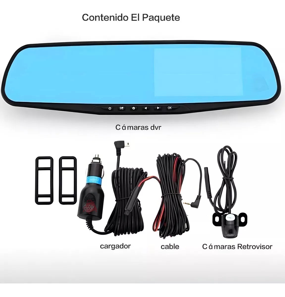 ESPEJO RETROVISOR CON CAMARA FRONTAL Y REVERSO