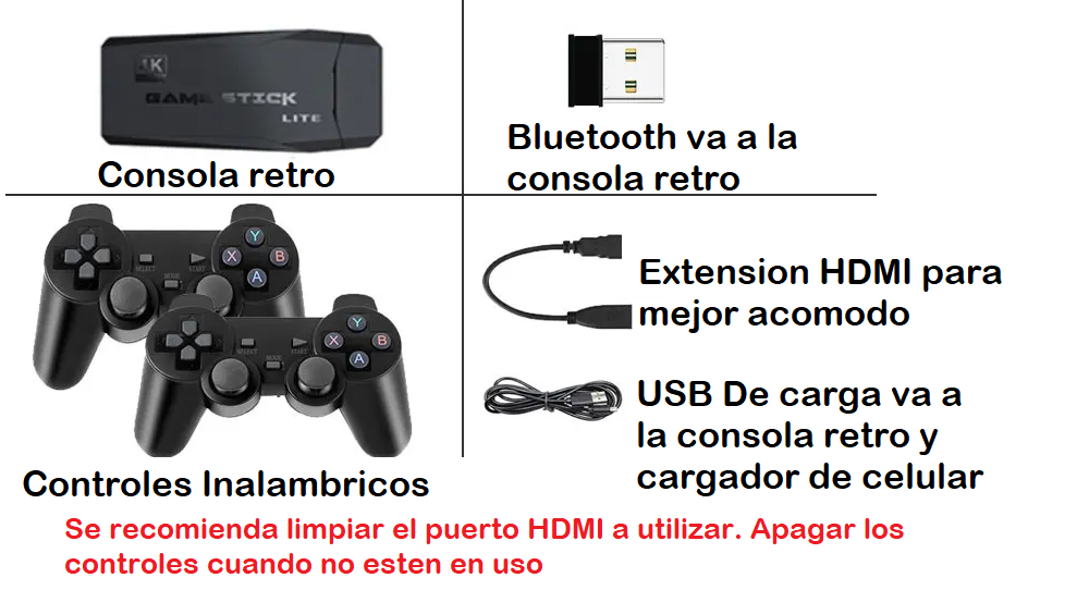 GAMESTICK 4K PRO HD (+22,000 JUEGOS) + 2 CONTROLES